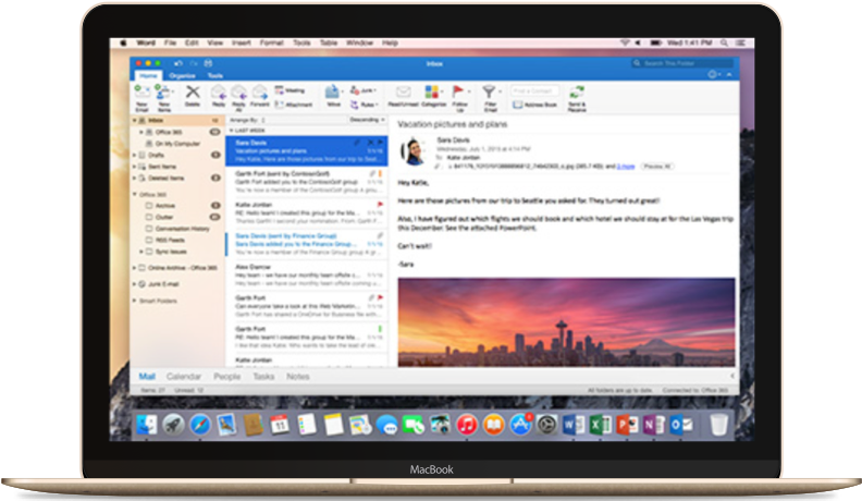 Outlook on Mac screen